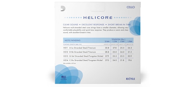 DADDARIO / H510 1/8M Helicore チェロ弦セット Medium画像3
