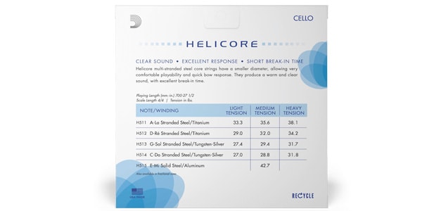 DADDARIO ( ダダリオ )  / H514 4/4L Helicore cello画像3