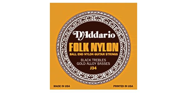 DADDARIO/EJ34 Folk Nylon - 80/20 Bronze/Black Nylon Trebles