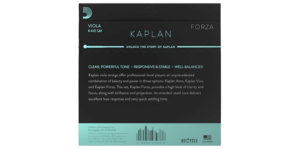 DADDARIO ( ダダリオ )  / K410 SM Kaplan Forza ビオラ弦セット Short Scale Medium画像3