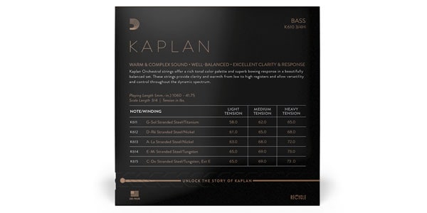 DADDARIO ( ダダリオ )  / K610 3/4H Kaplan コントラバス弦セット Heavy画像3
