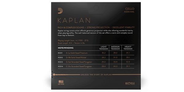DADDARIO ( ダダリオ )  / KS514 4/4L Kaplan チェロ弦 C線 Light画像3