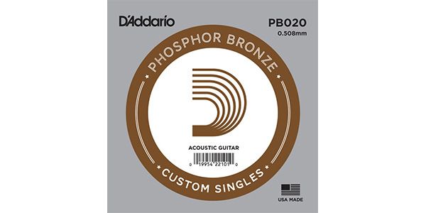 DADDARIO/PB020 Single Phosphor Bronze Wound 020