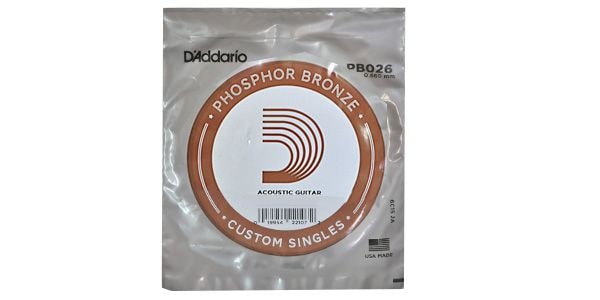 DADDARIO/PB026 Single Phosphor Bronze Wound 026