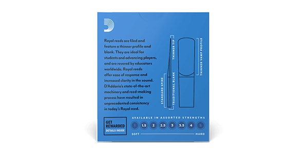 D&#39;Addario Woodwinds / アルトクラリネットリード リコ ロイヤル 3.5画像2