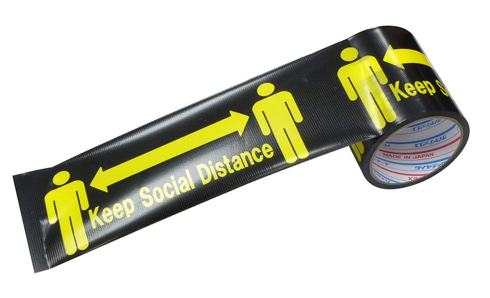 /H-06-SDパイオラン 標示テープ「Keep Social Distance」