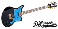D'Angelico / Deluxe Bedford Black with Blue Pearl Pickguard and Tremolo