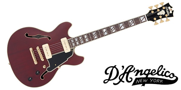D&#39;Angelico / Deluxe Mini DC P-90 Satin Trans Wine