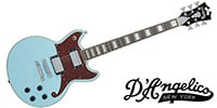 D'Angelico / Premier Brighton Sky Blue Top Natural Mahogany Back and Side