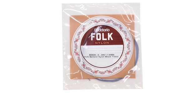 DADDARIO / BEB040 Single Classical/Folk Guitar Black Nylon 040 Ball End