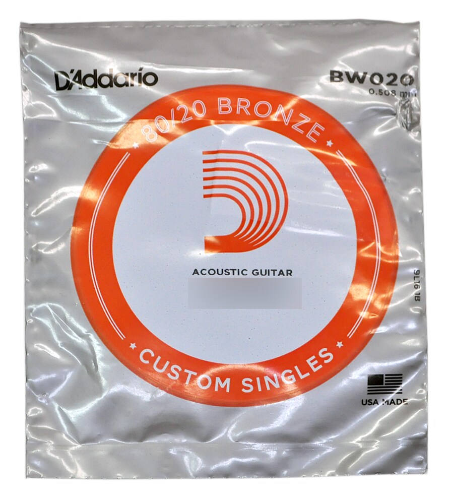 DADDARIO/BW020 Single 80/20 Bronze Wound 020