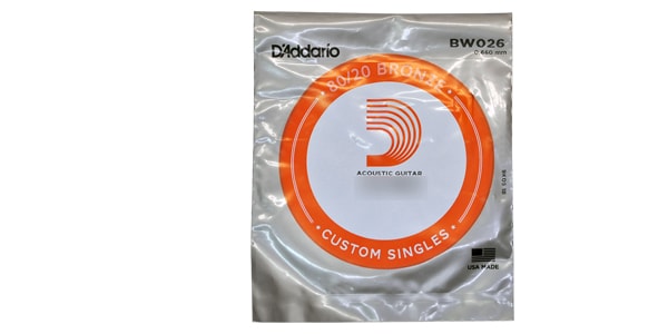 DADDARIO / BW026 Single 80/20 Bronze Wound 026