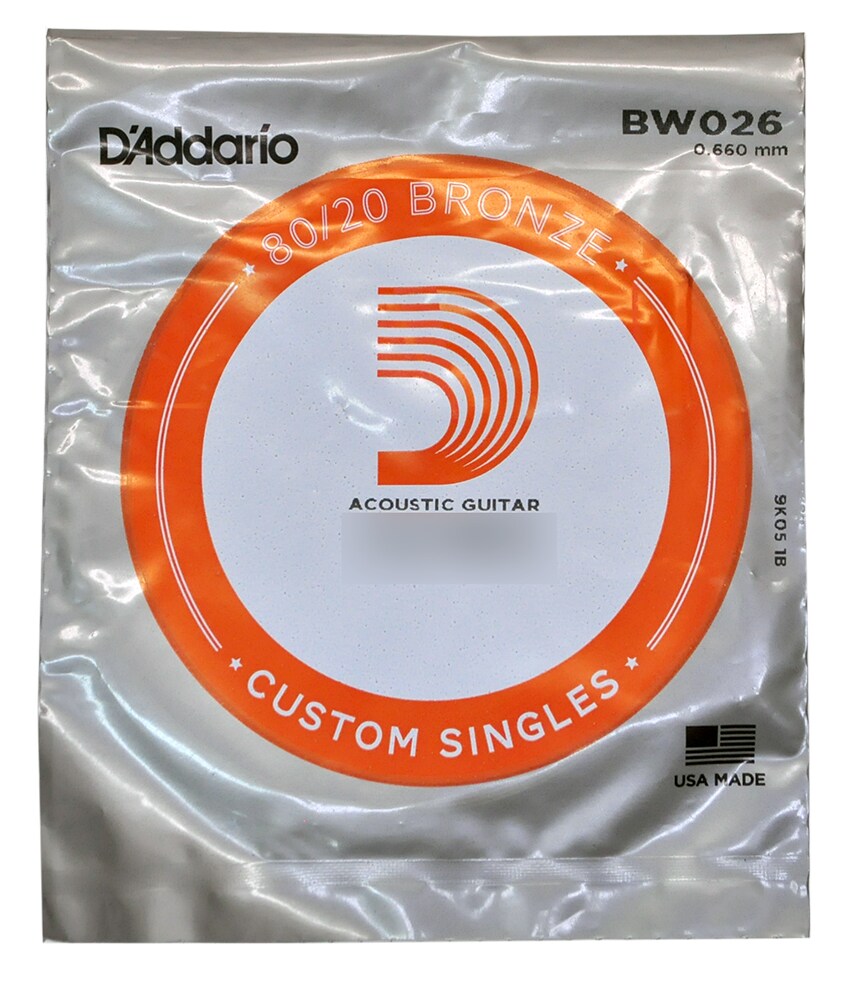 DADDARIO/BW026 Single 80/20 Bronze Wound 026