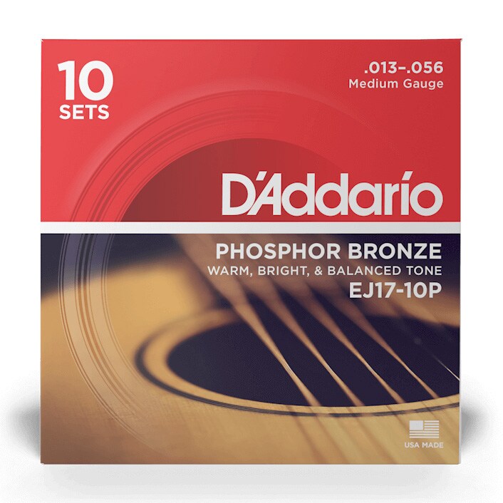 DADDARIO/EJ17-10P 10-Pack Phosphor Bronze Wound Medium