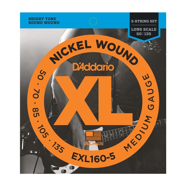 DADDARIO/EXL160-5 Nickel Wound 5-Strings Bass Medium 50-135