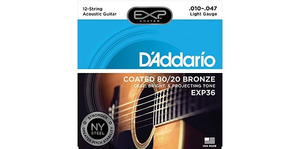 DADDARIO/EXP36 EXP Coated 80/20 Bronze 12-String, Light