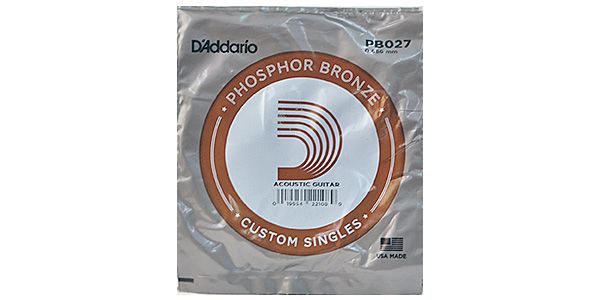 DADDARIO/PB027 Single Phosphor Bronze Wound 027