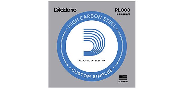 DADDARIO/PL008 Single Plain Steel 008