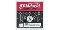 DADDARIO PL012-5 Single 5-Pack Single Plain Steel 012