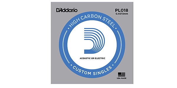 DADDARIO/PL018 Single Plain Steel 018