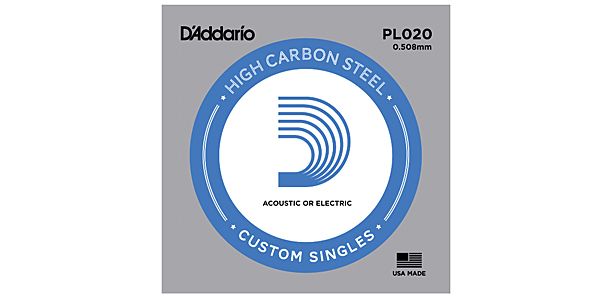 DADDARIO/PL020 Single Plain Steel 020