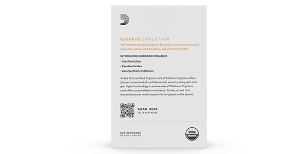 D&#39;Addario Woodwinds / Bb Clarinet Reed Organic Reservation Evolution 4.5画像2