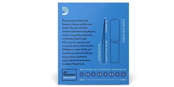 D&#39;Addario Woodwinds / Eb clarinet reed Rico Royal 4.0画像3