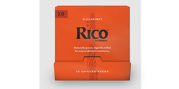 D&#39;Addario Woodwinds / Bb Clarinet Rico 2.0, pack of 25 individually wrapped
