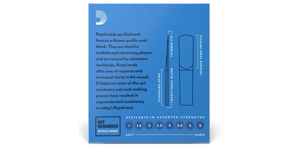 D'Addario Woodwinds / Bbクラリネットリード リコ ロイヤル 1.0 画像2