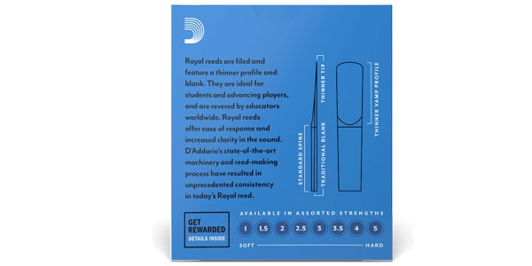 D'Addario Woodwinds / Bbクラリネットリード リコ ロイヤル 1.5 画像2