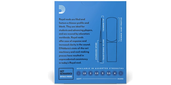 D'Addario Woodwinds / アルトクラリネットリード リコ ロイヤル 1.5 画像2