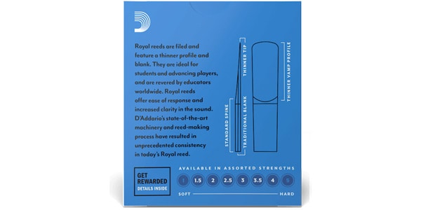 D'Addario Woodwinds / アルトクラリネットリード リコ ロイヤル 2.0 画像2