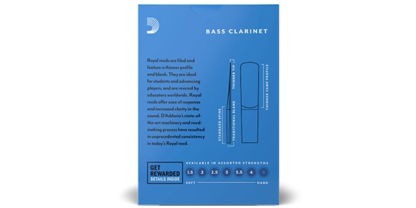 D'Addario Woodwinds ( ダダリオウッドウインズ )  / バスクラリネットリード リコ ロイヤル 1.5 画像3