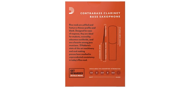 D'Addario Woodwinds ( ダダリオウッドウインズ )  / コントラバスクラリネットリード リコ 1.5 画像2