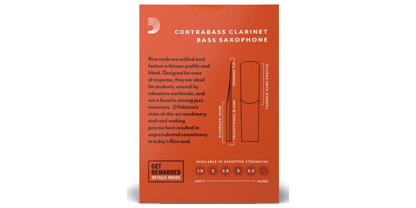 D'Addario Woodwinds / コントラバスクラリネットリード リコ 2.0 画像2