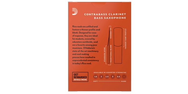 D'Addario Woodwinds / コントラバスクラリネットリード リコ 2.5 画像2