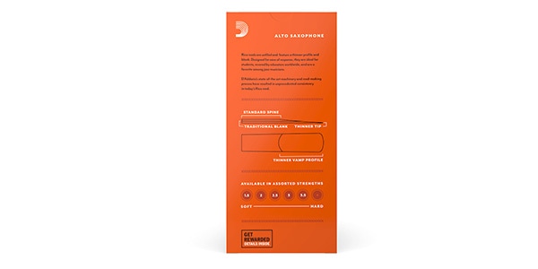 D&#39;Addario Woodwinds / Alto saxophone reeds Rico 2.5, pack of 25.画像2