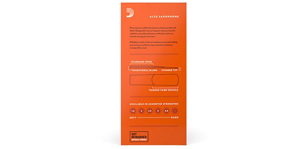 D&#39;Addario Woodwinds / Alto saxophone reeds Rico 3.0, pack of 25.画像2