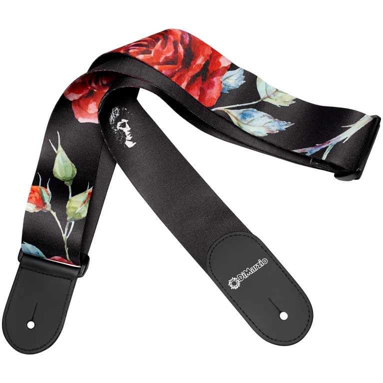 DIMARZIO/POLYPHIA FLORAL MUSE BLACK STANDARD STRAP