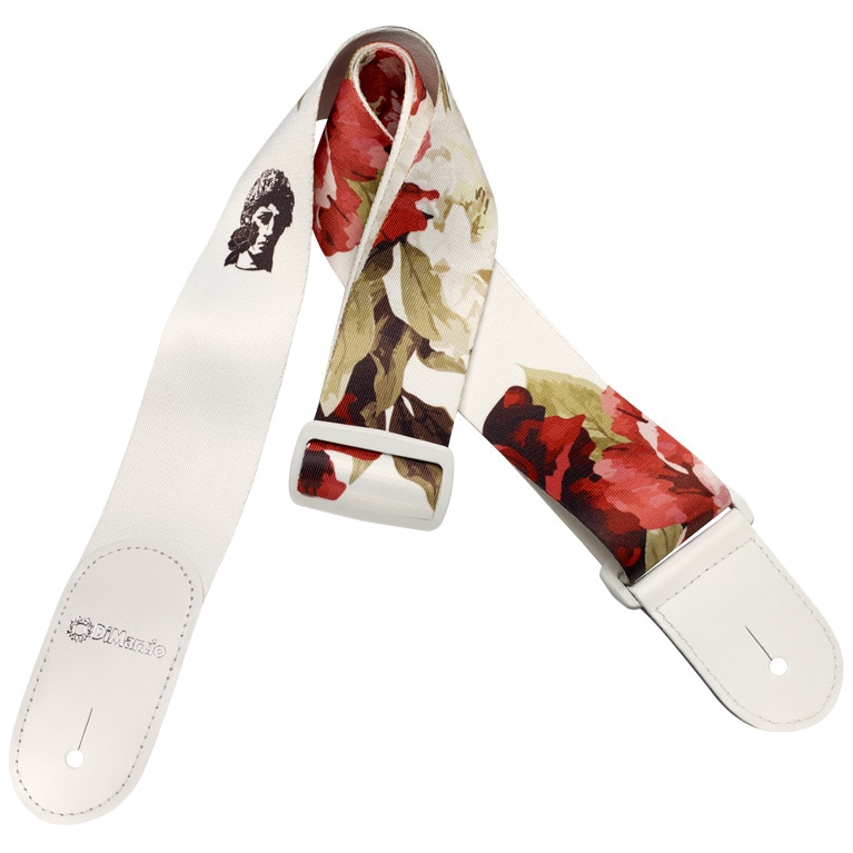 DIMARZIO/POLYPHIA FLORAL MUSE WHITE STANDARD STRAP