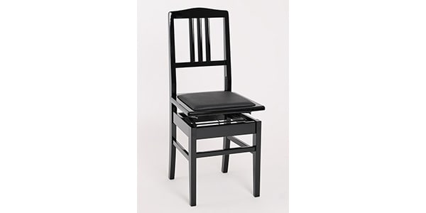 DOLCE / Piano chair glossy black body/black seat画像3