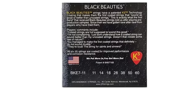 DR / BKE7-11 BLACK BEAUTIES Heavy 7-String 2セット 画像2