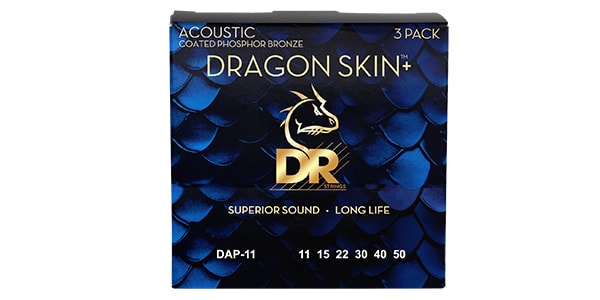 DR ( ディーアール ) / DAP-11 3pack DRAGON SKIN+ Phosphor Bronze Custom Light 11-50