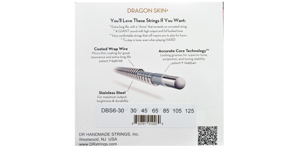 DR ( ディーアール )  / DBS6-30 DRAGON SKIN+ Medium 30-125 6弦画像2