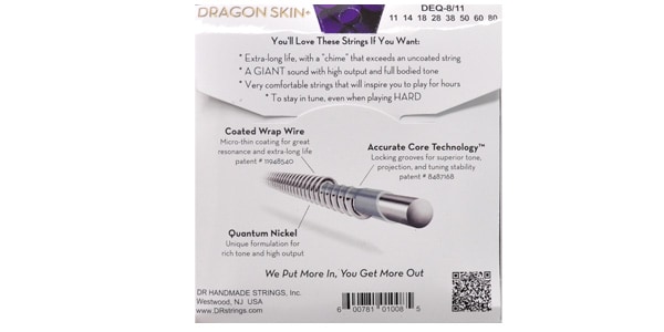 DR ( ディーアール )  / DEQ-8/11 DRAGON SKIN+ Heavy 11-80 8弦用画像2