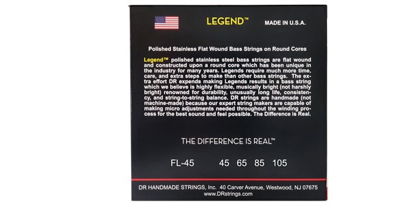 DR ( ディーアール )  / FL-45 LEGEND Polished Flatwound Stainless Medium 45-105画像3