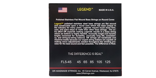 DR / FL5-45 LEGEND Polished Flatwound Stainless Medium 45-125画像3