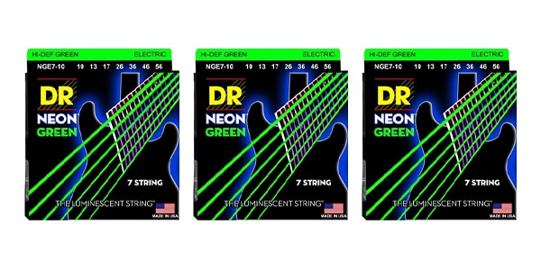 DR ( ディーアール )  / NGE7-10 NEON GREEN Medium 7-String 3セット