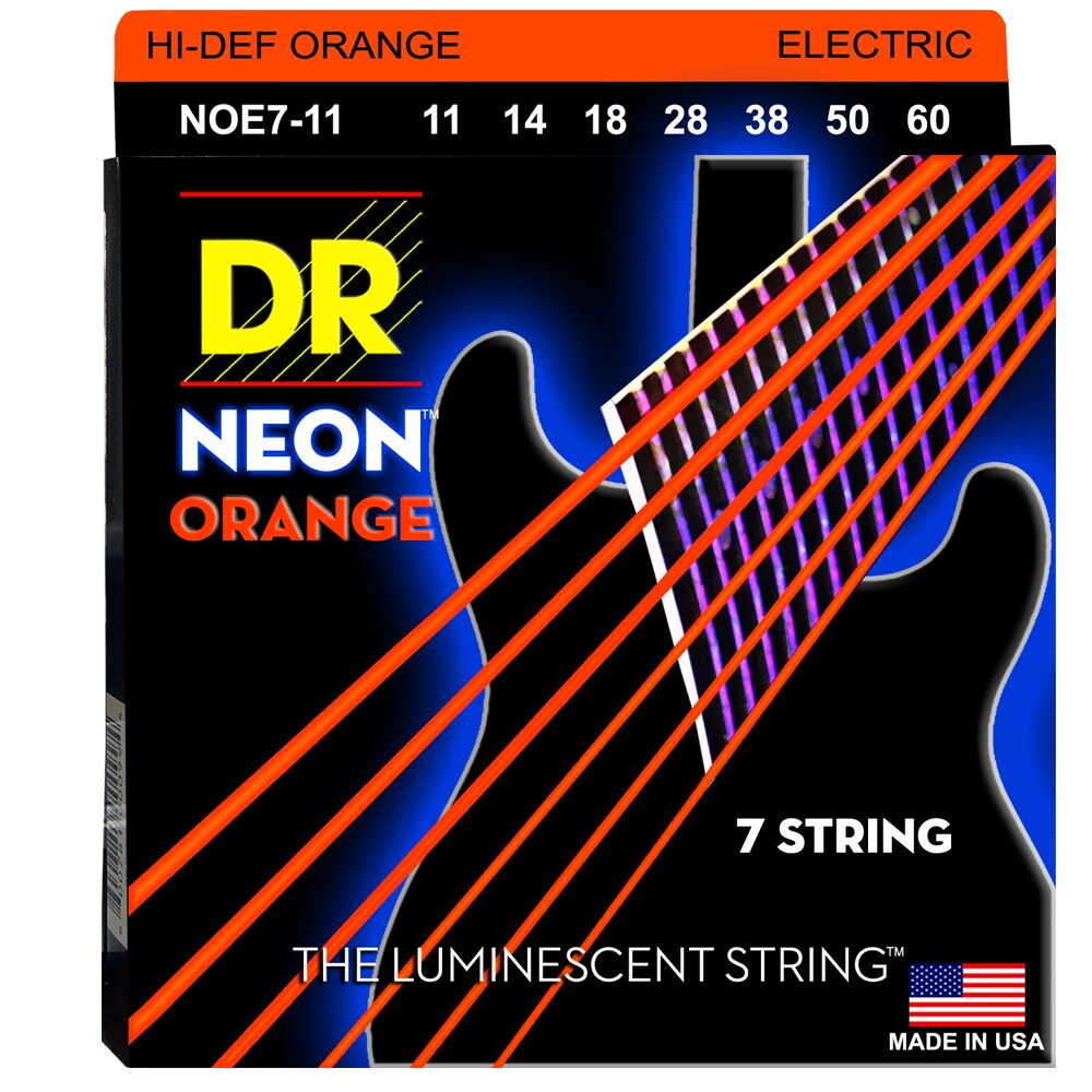 DR/NOE7-11 NEON ORANGE Extra Heavy 7-String