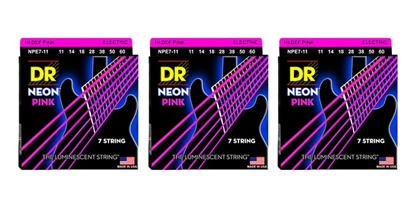 DR ( ディーアール )  / NPE7-11 NEON PINK Extra Heavy 7-String 3セット